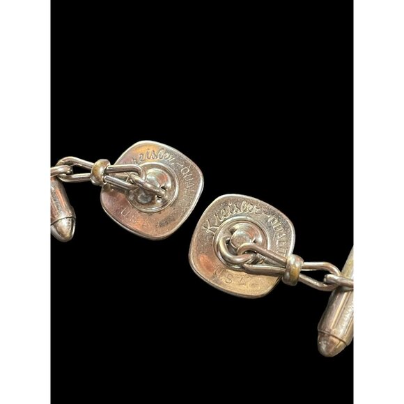 Vintage Genuine Kreisler Quality USA Dangling Style Carved Abalone Cufflinks - Picture 3 of 4
